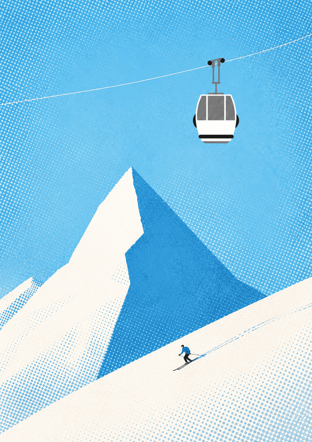 Mountain with cable car
